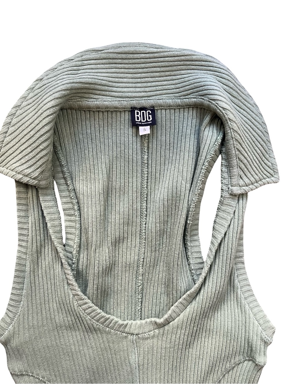 BDG Urban Outfitters Ribbed Knit Tank Dress Sage Green Small - Picture 6 of 6